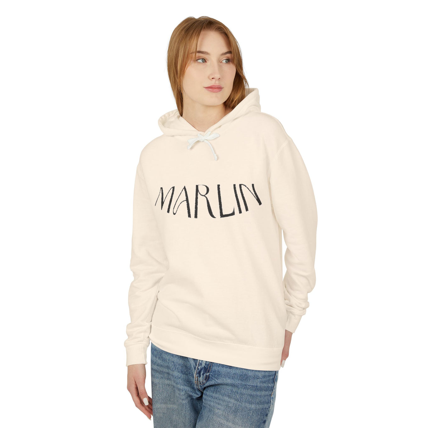 Marlin Script Hoodie - Lightweight Casual Pullover