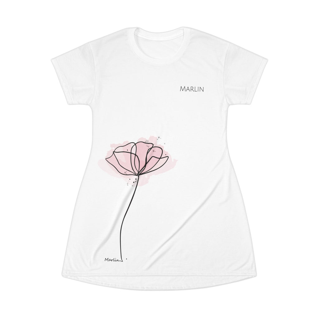 Floral Artwork T-Shirt Dress