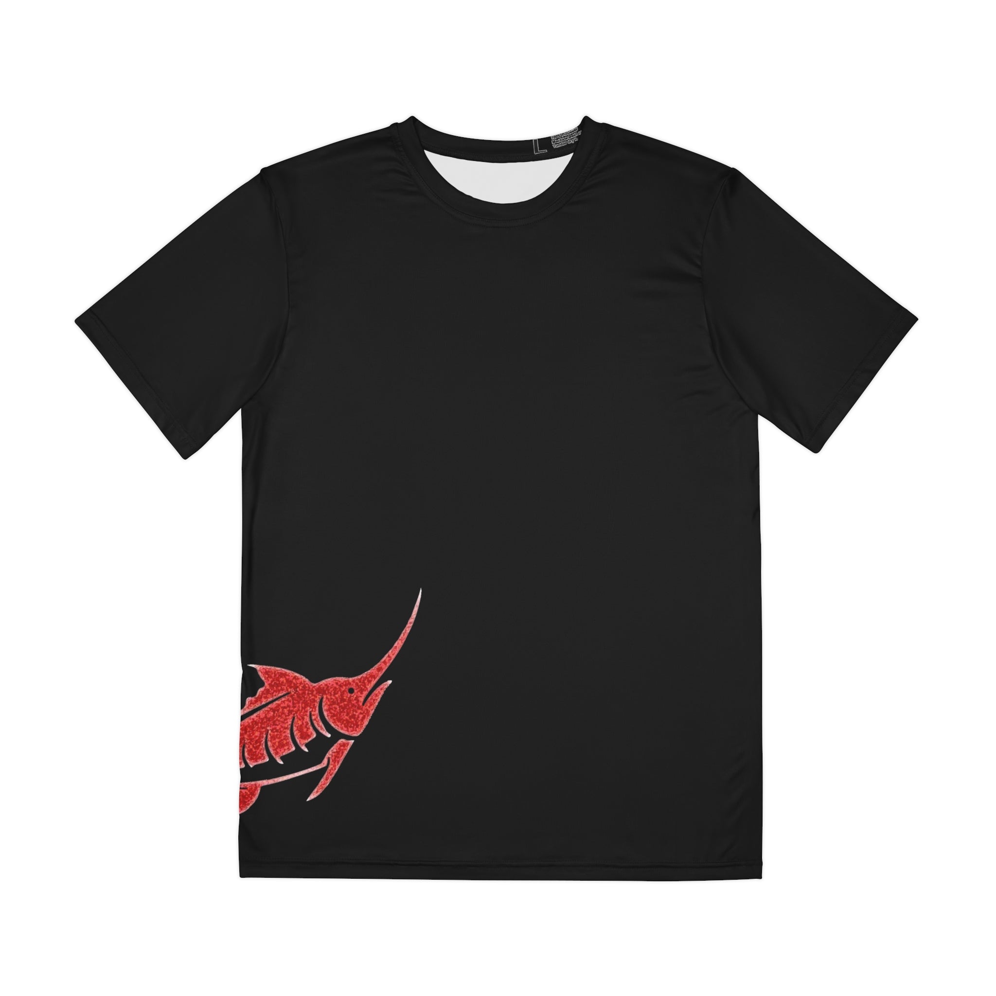 Red Nautical Narwhal Graphic Tee — Men’s All-Over Polyester Shirt