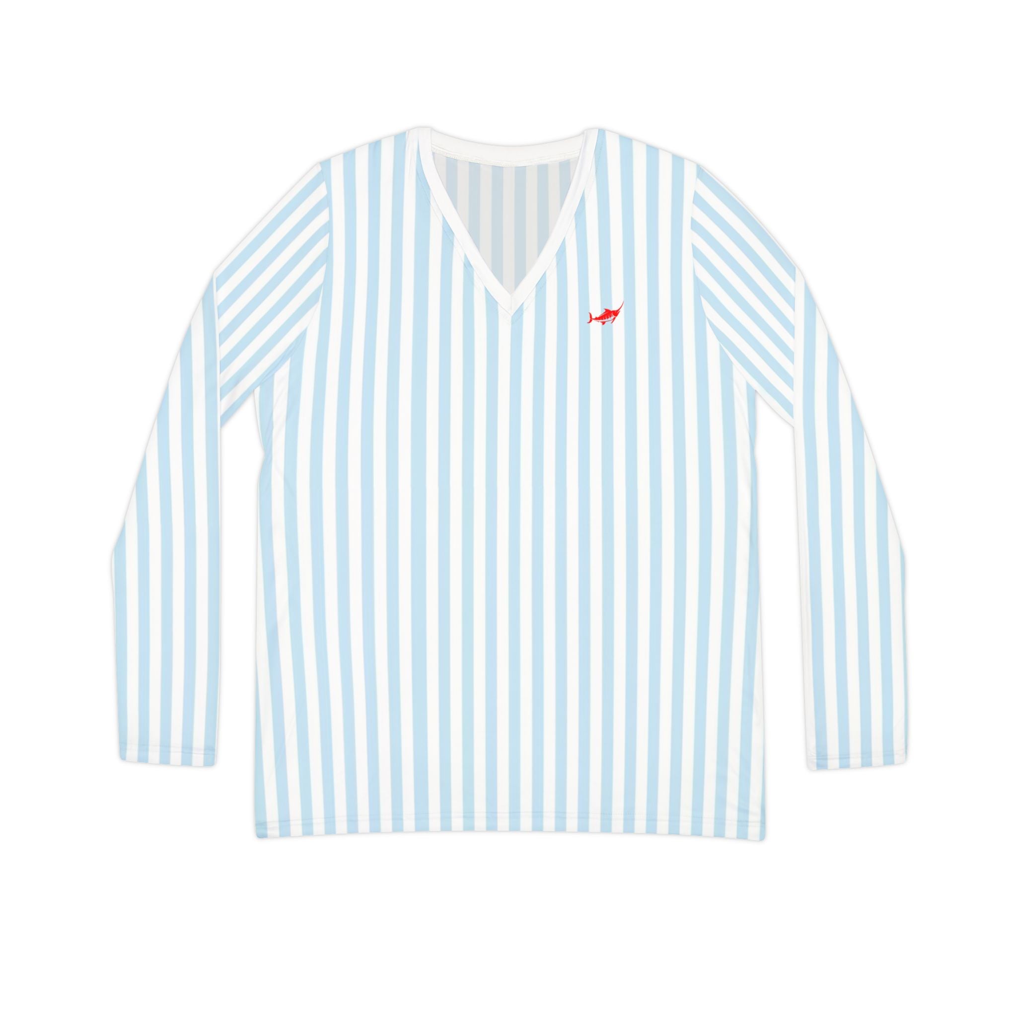 Striped Long Sleeve V-neck Shirt