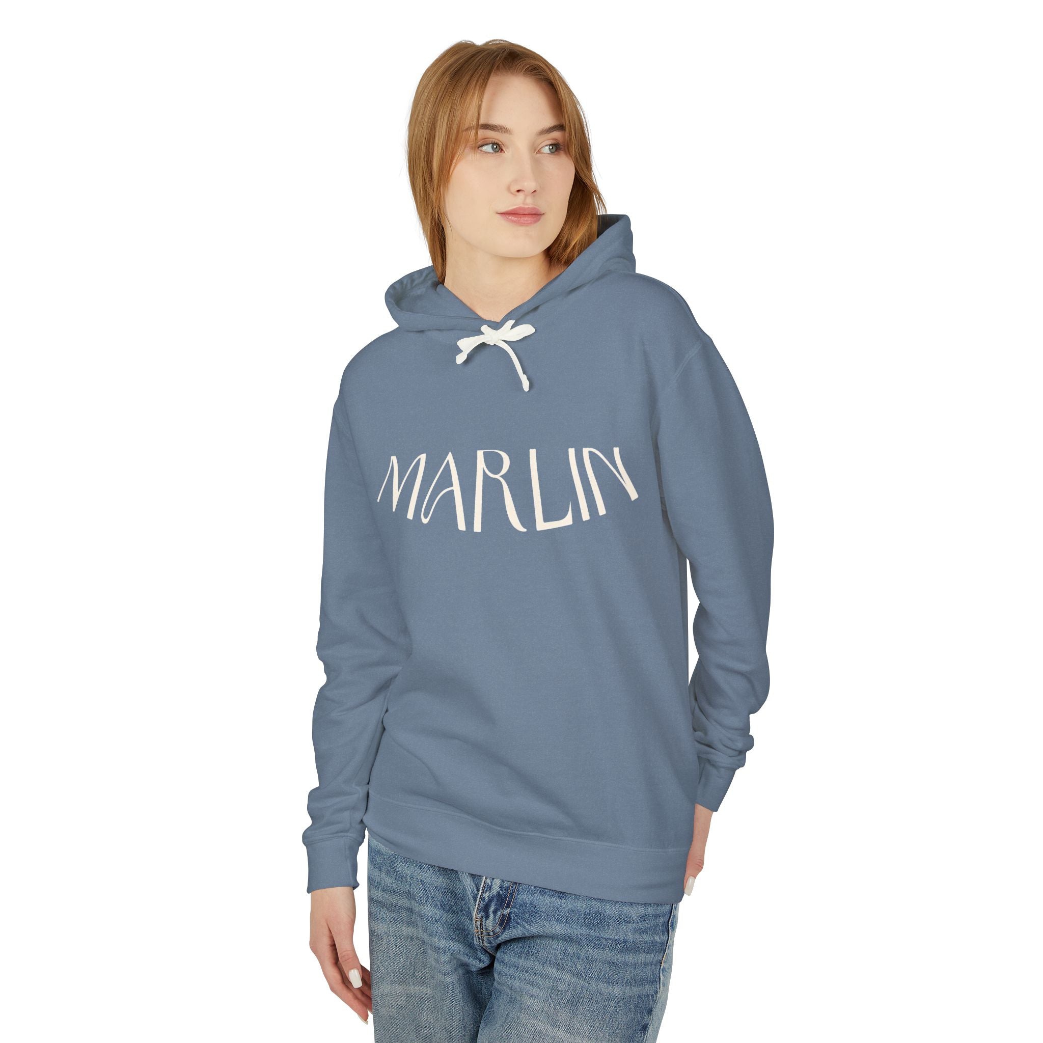 Marlin Script Hoodie - Lightweight Casual Pullover