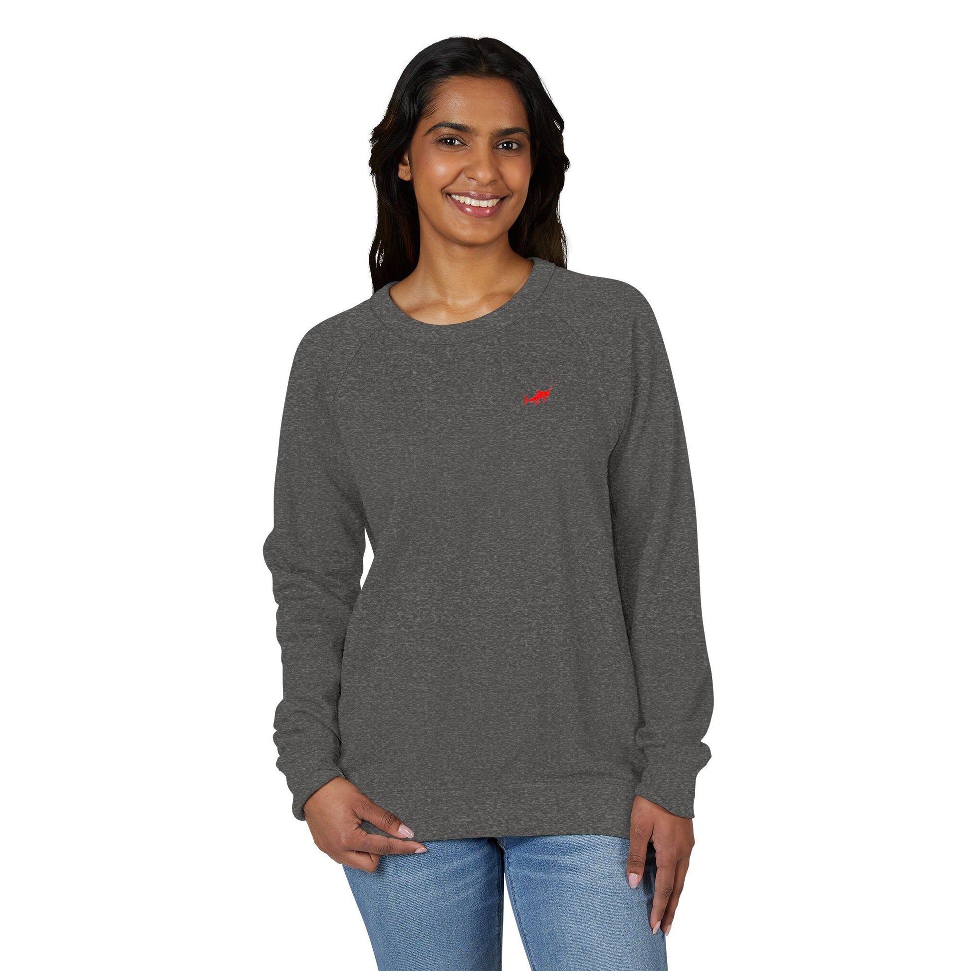 Cozy French Terry Raglan Crewneck Sweatshirt - Marlin