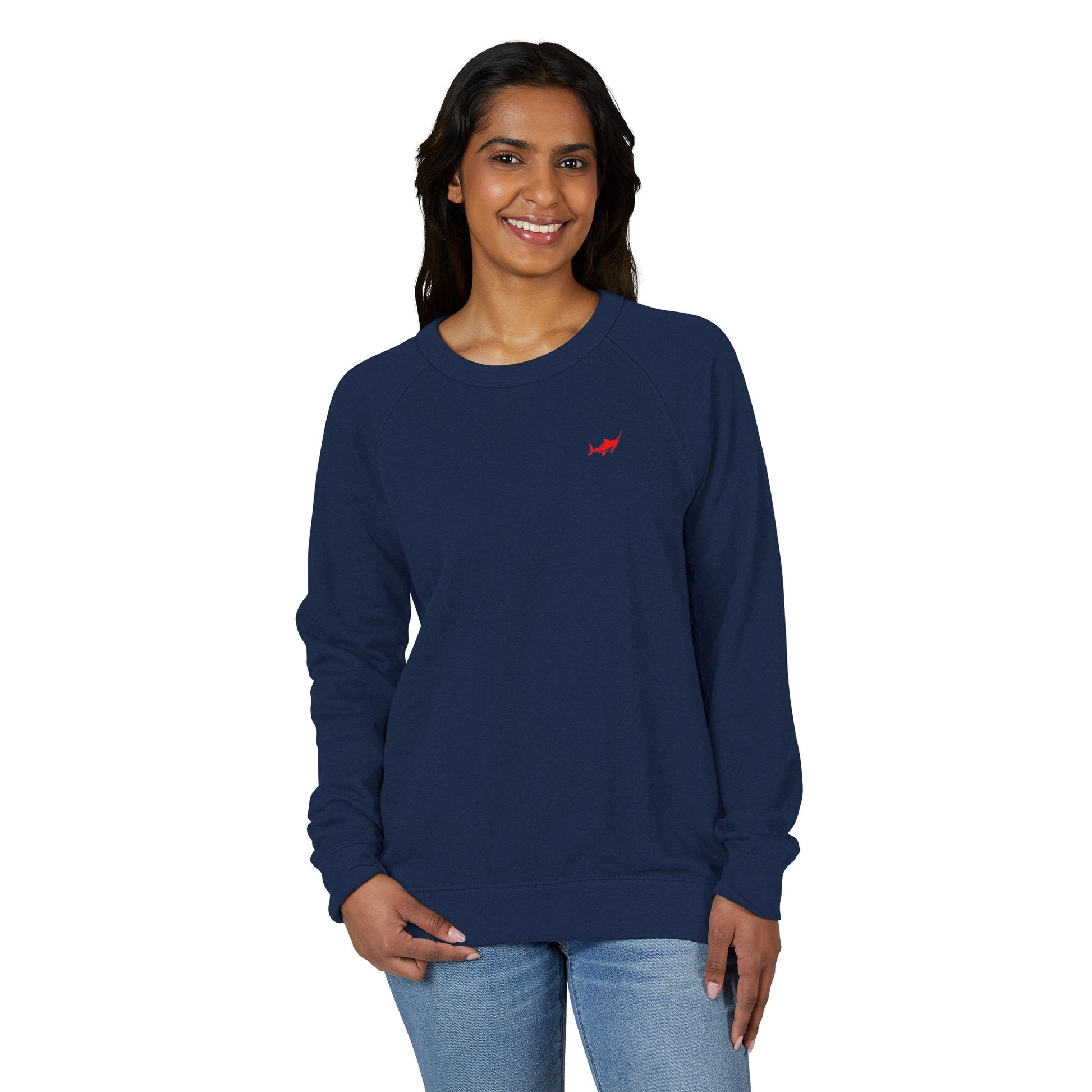 Cozy French Terry Raglan Crewneck Sweatshirt - Marlin